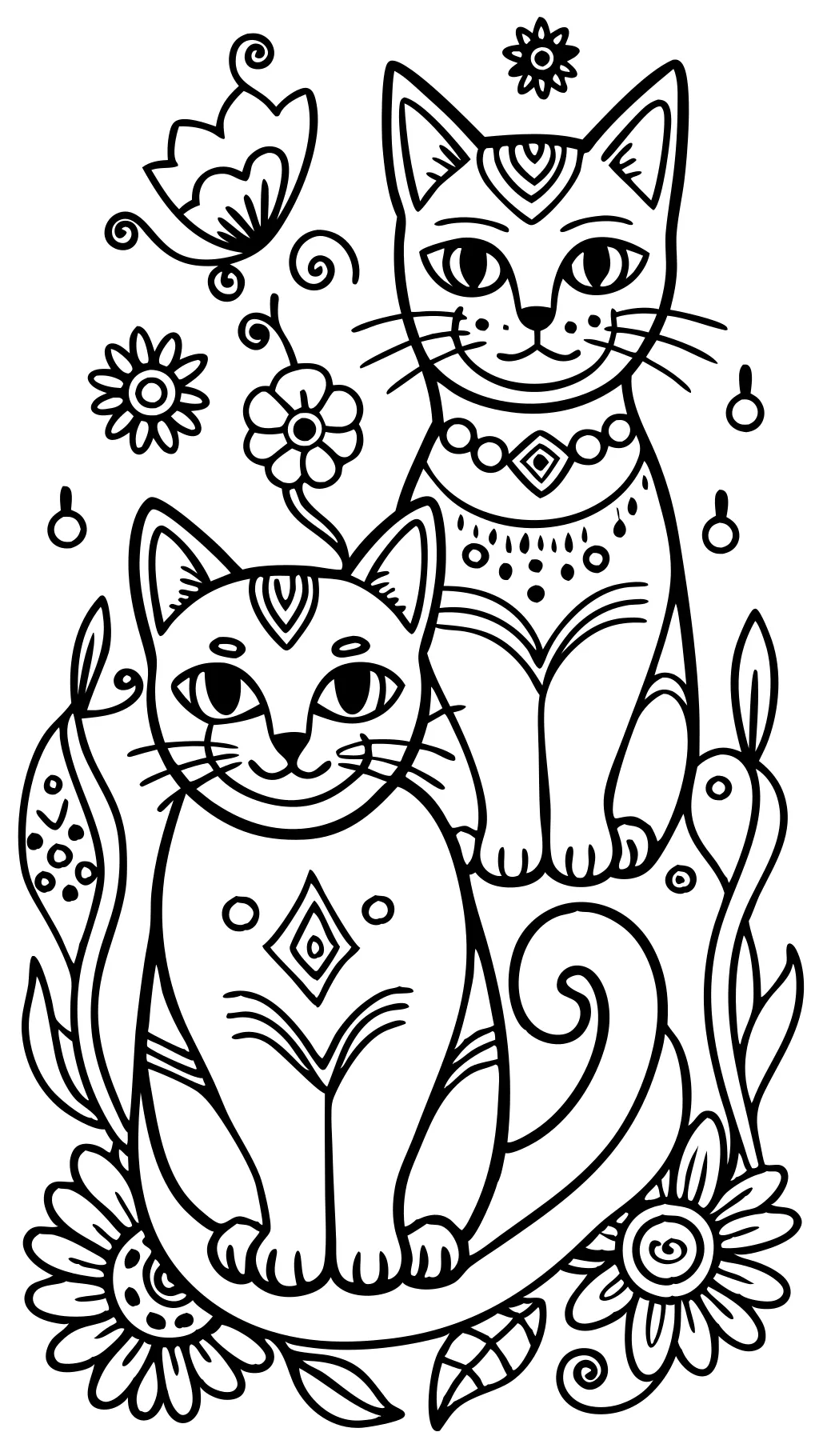 coloriages de chat pour adultes